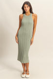 Round Neck Bodycon Ribbed Knit Dress