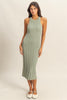 Round Neck Bodycon Ribbed Knit Dress