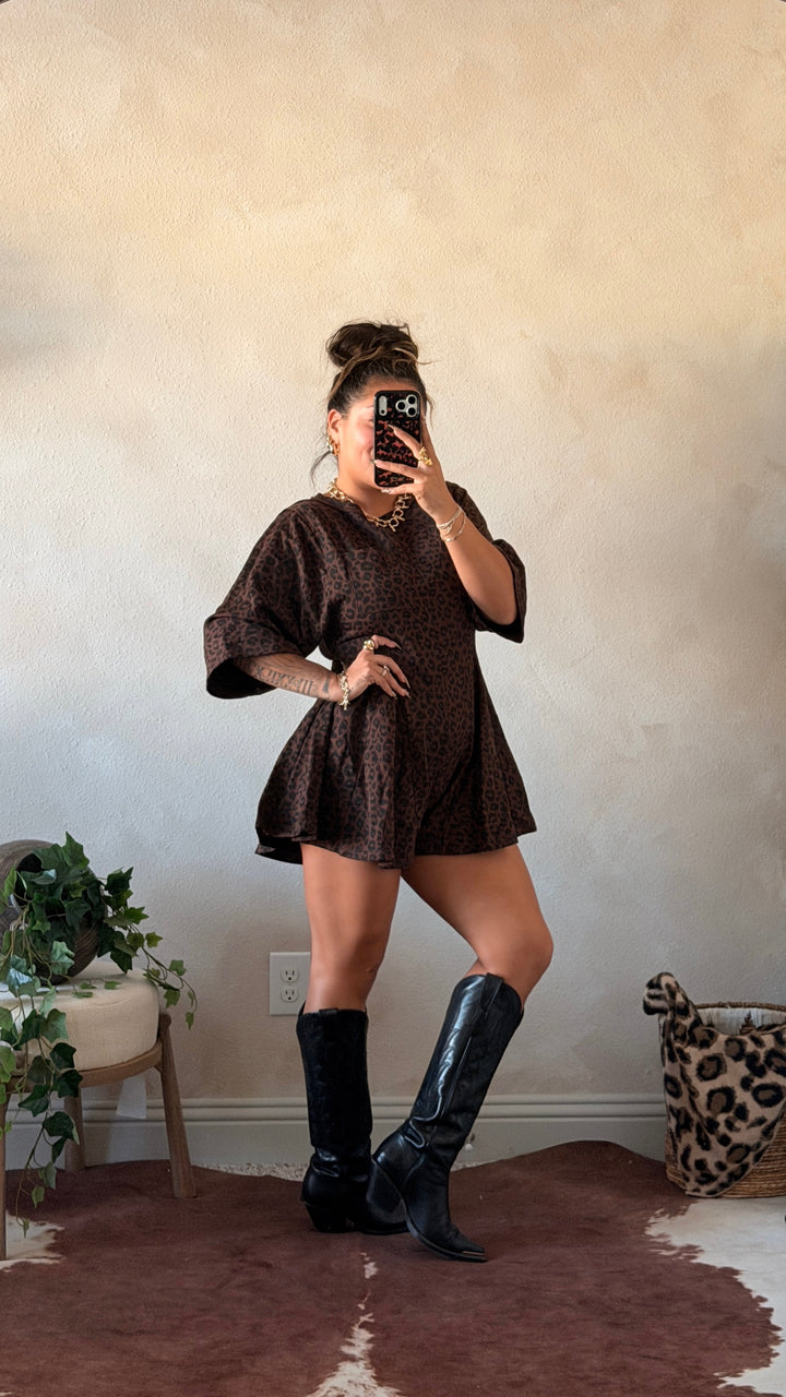 The Saddle Leopard Romper
