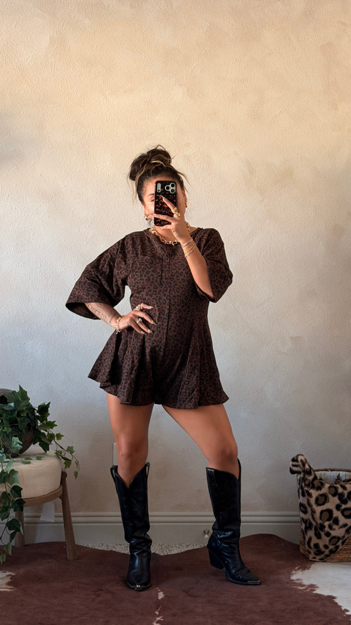 The Saddle Leopard Romper