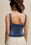 Denim Button-Up Corset Vest
