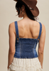 Denim Button-Up Corset Vest