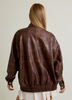Faux Leather Oversize Bomber Jacket