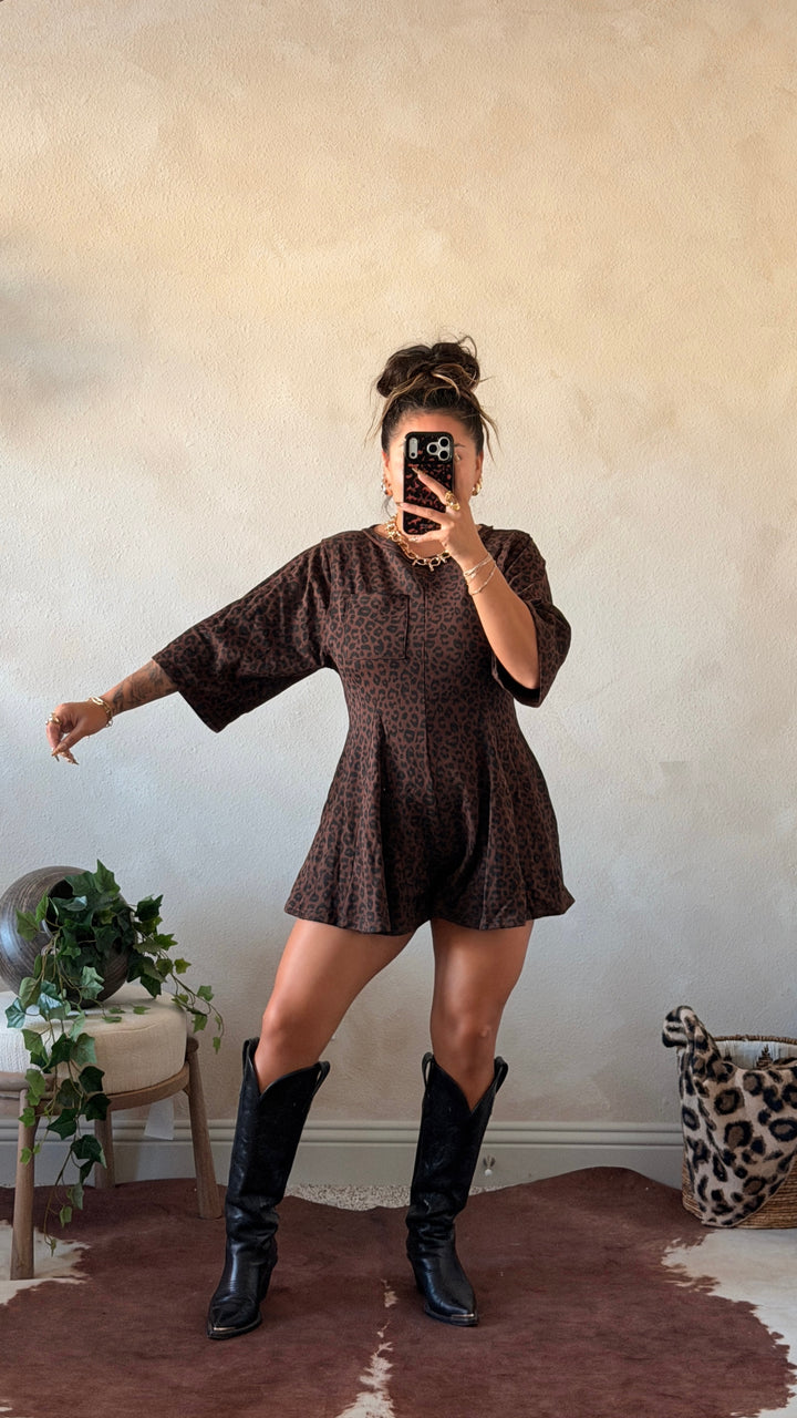 The Saddle Leopard Romper