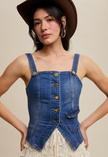 Denim Button-Up Corset Vest