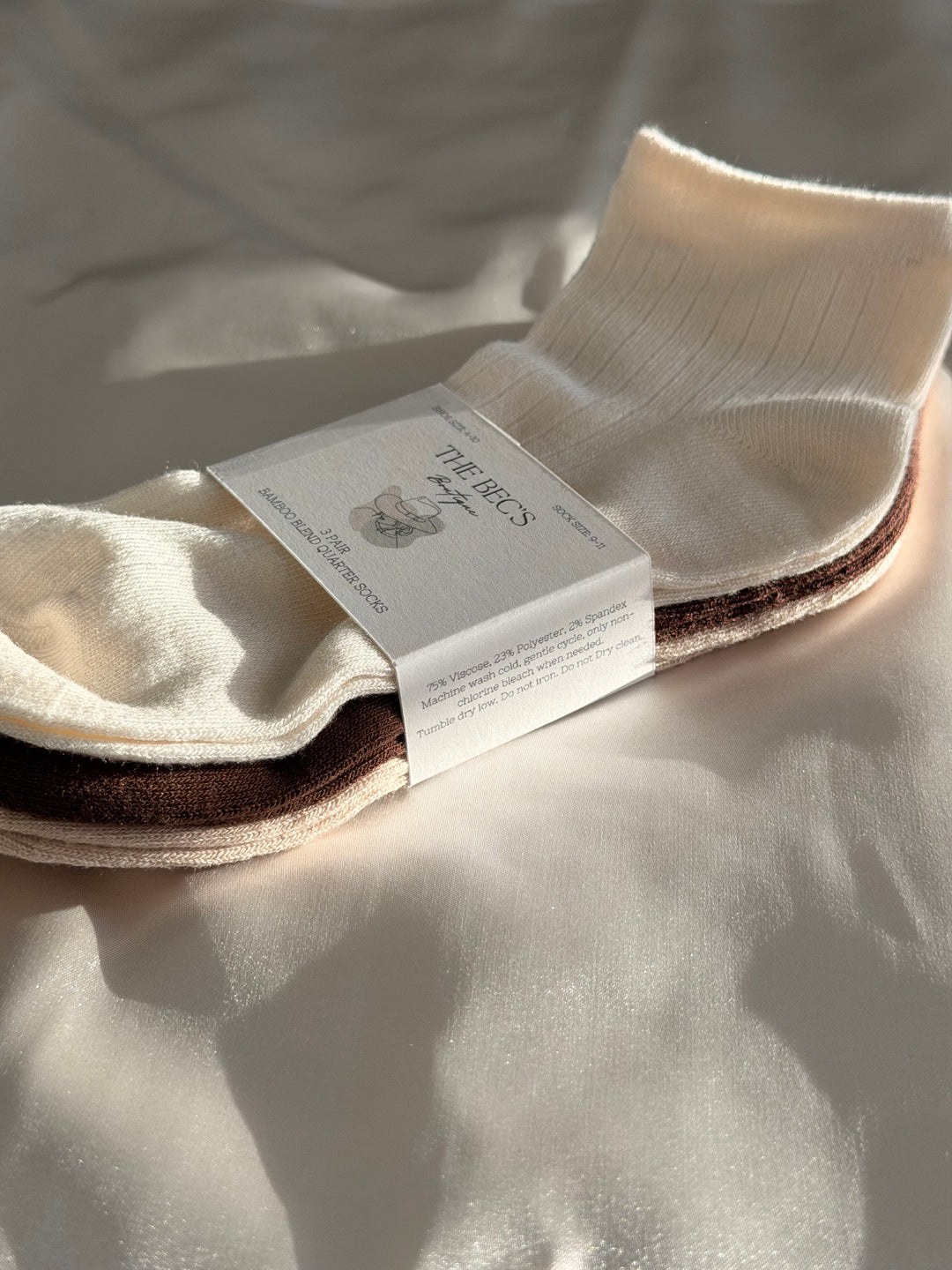 Mocha Bamboo Quarter Socks