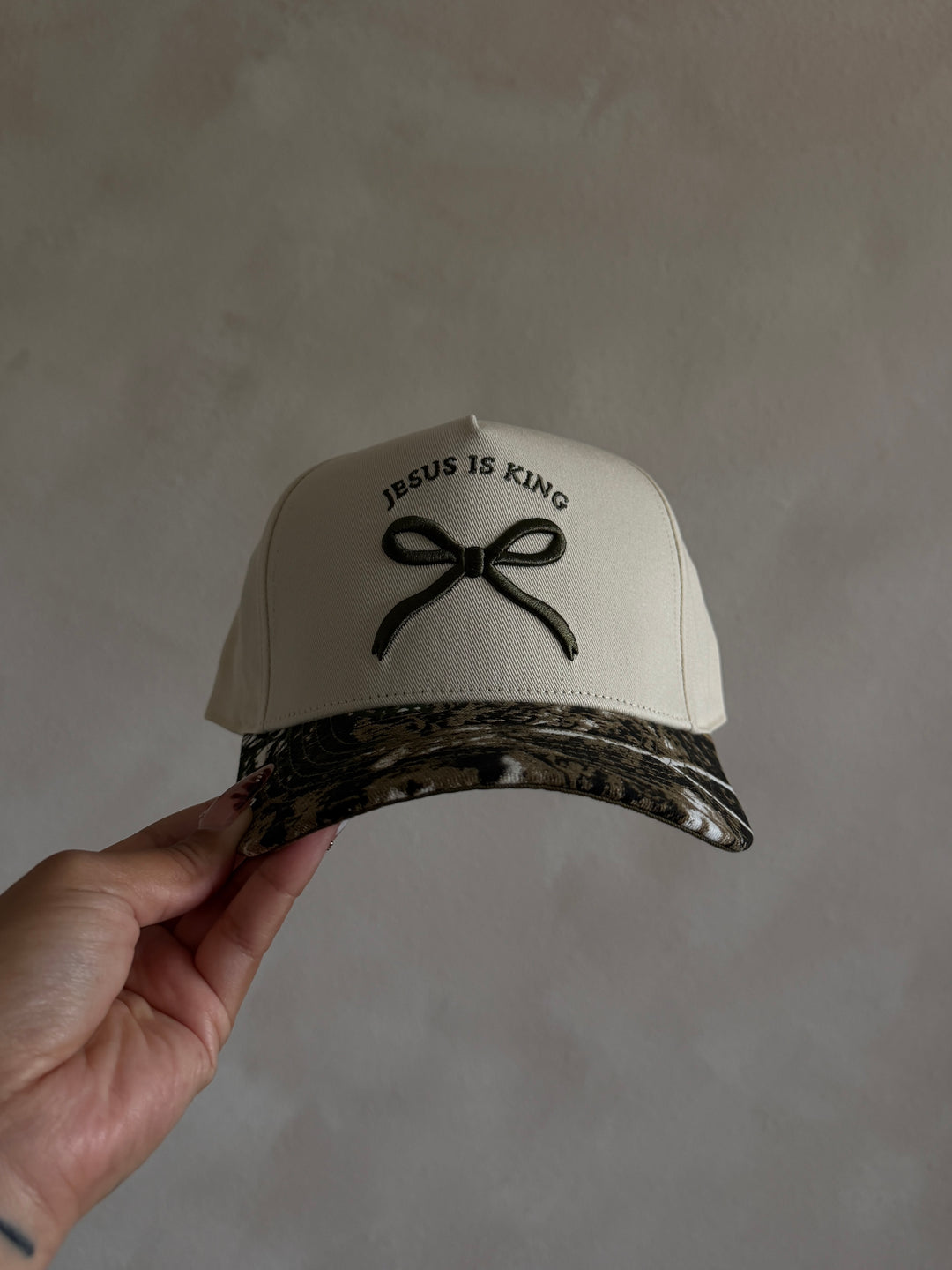 Jesus Is King Camo Trucker