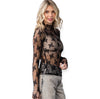 Lace Long Sleeve See Through Top