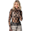 Lace Long Sleeve See Through Top