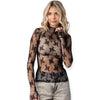 Lace Long Sleeve See Through Top