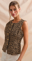 Leopard Denim Vest