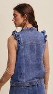 Denim Ruffle Vest