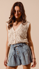 Flared Denim Shorts