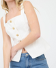 Square Neck Sleeveless Button Down Blouse