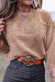 Saved By Grace Embroidery Mineral Wash Sweatshirt