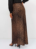 Satin Leopard Print High-Waisted Skirt