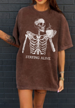 Staying Alive Oversized Mineral Graphic Tee