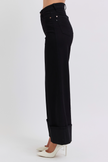 High Waisted Retro Wide Cuffed Leg