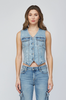Light Wash Fitted Denim Vest