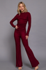 Long Sleeve Draped Top & Waist Band Flare Pants Set