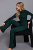 Long Sleeve Draped Top & Waist Band Flare Pants Set