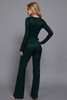 Long Sleeve Draped Top & Waist Band Flare Pants Set