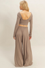 Long-Sleeve Crop Top and Maxi Pants Set