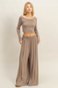 Long-Sleeve Crop Top and Maxi Pants Set