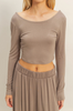 Long-Sleeve Crop Top and Maxi Pants Set