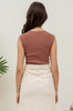 Scoop Sweetheart Neck Rib Knit Top