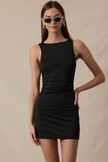 Boat Neck Slim Fit-in Mini Dress