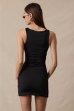 Boat Neck Slim Fit-in Mini Dress