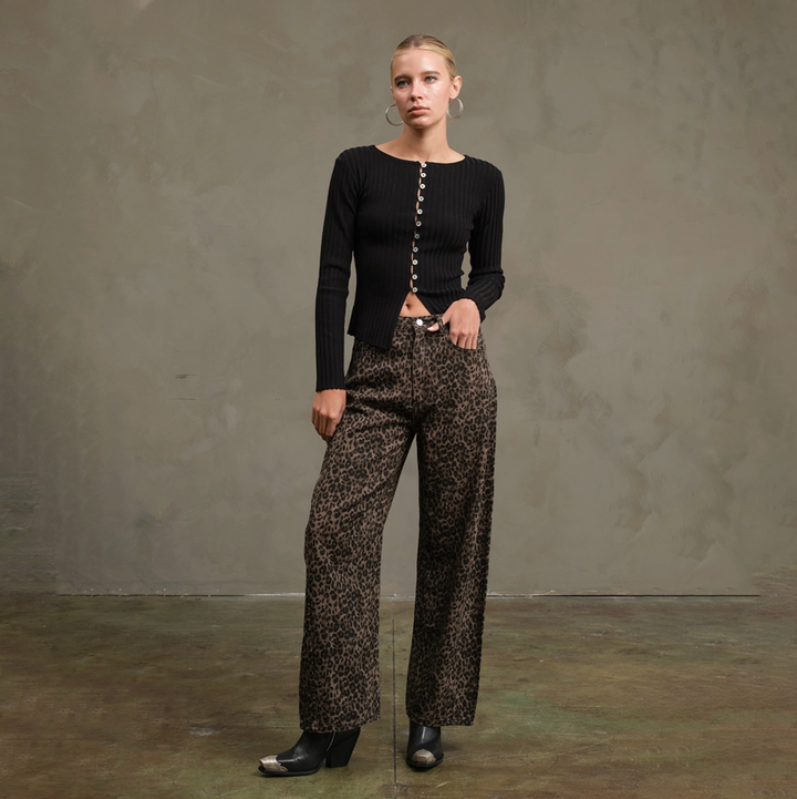 Leopard Barrel Pants