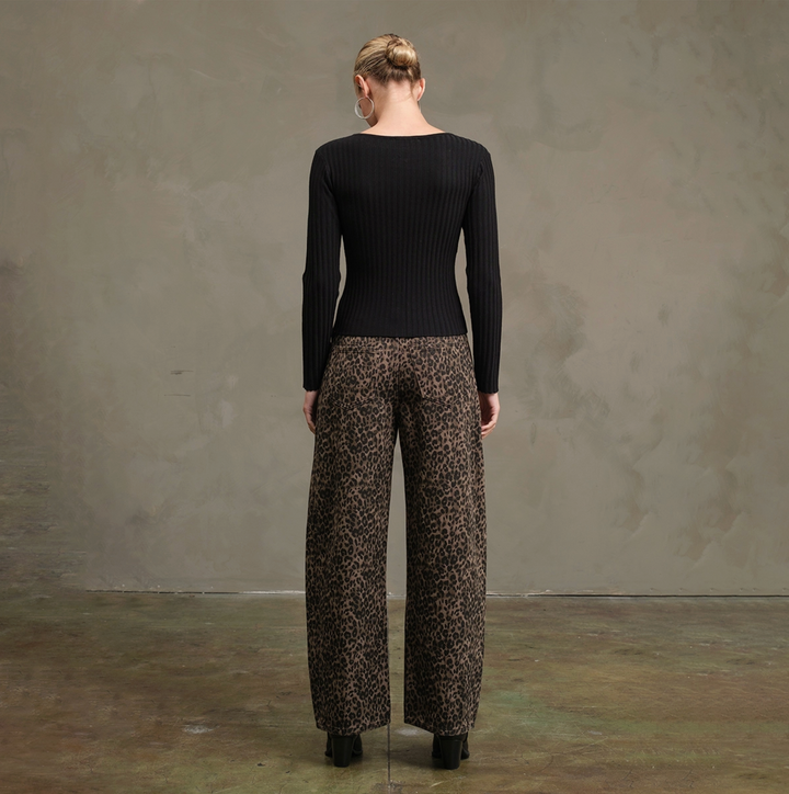 Leopard Barrel Pants