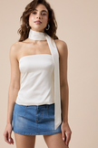 Ivory Satin Tube Top