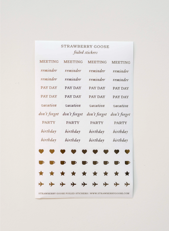 Golden Agenda Foil Sticker Sheet