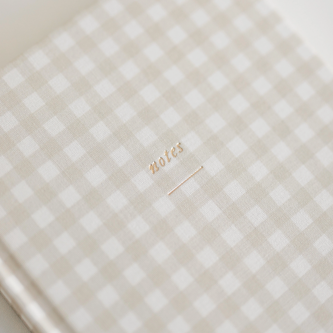 Oat Gingham Notes Journal