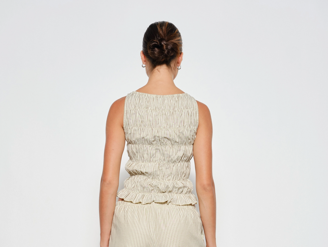 Sand Dune Smocked Top