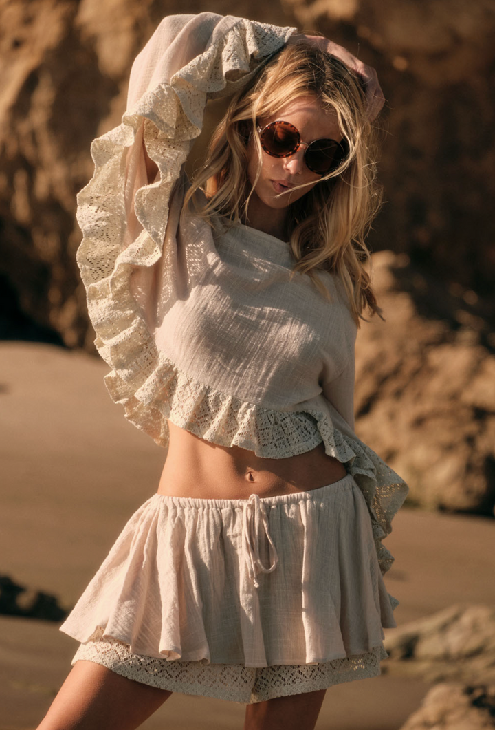 Desert Lace Ruffle Top