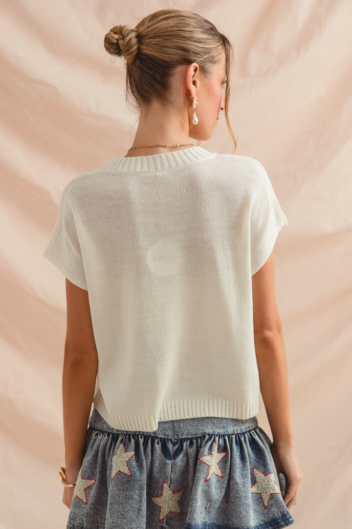 USA Flag Knit Top