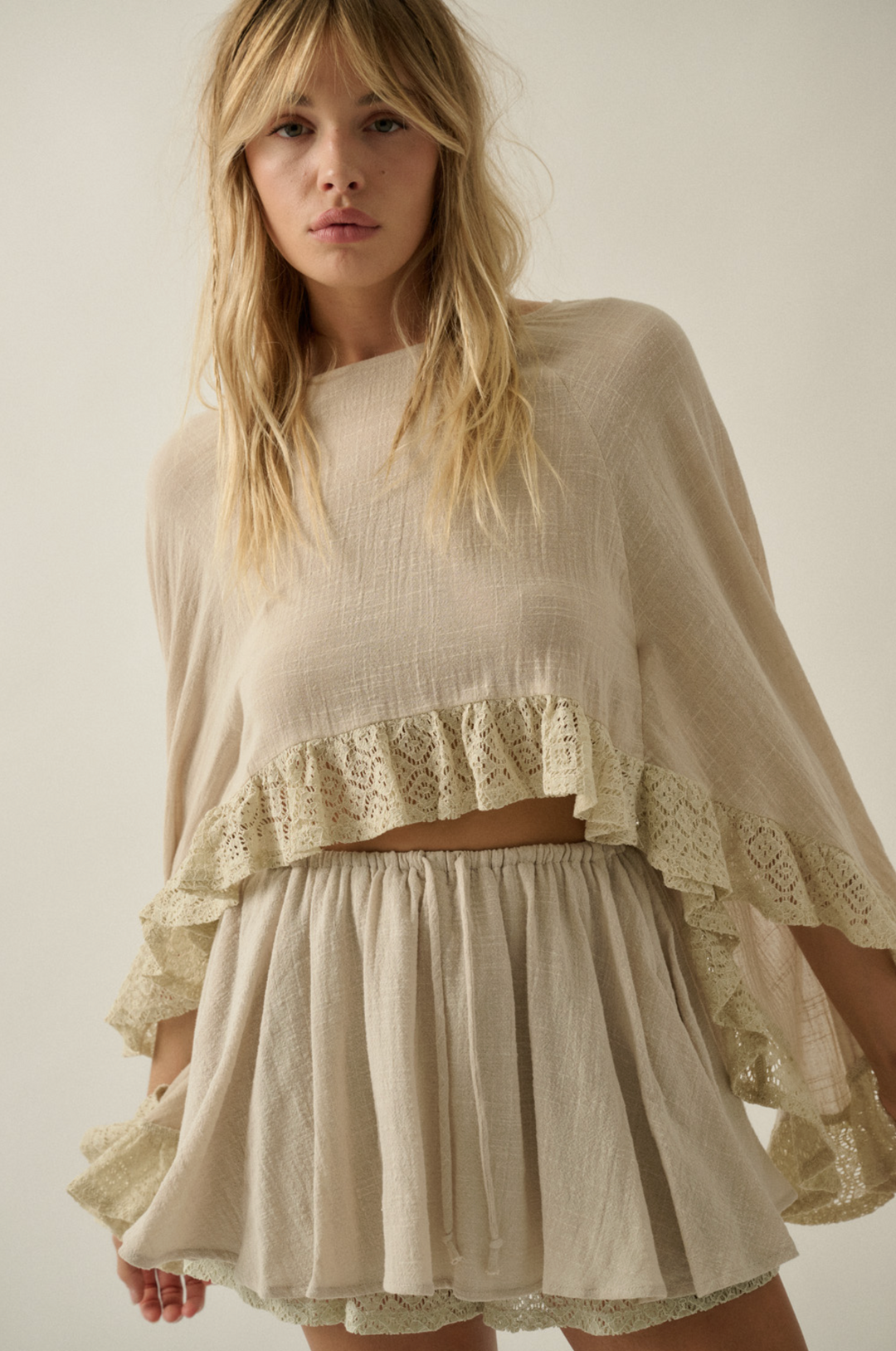 Desert Lace Ruffle Top