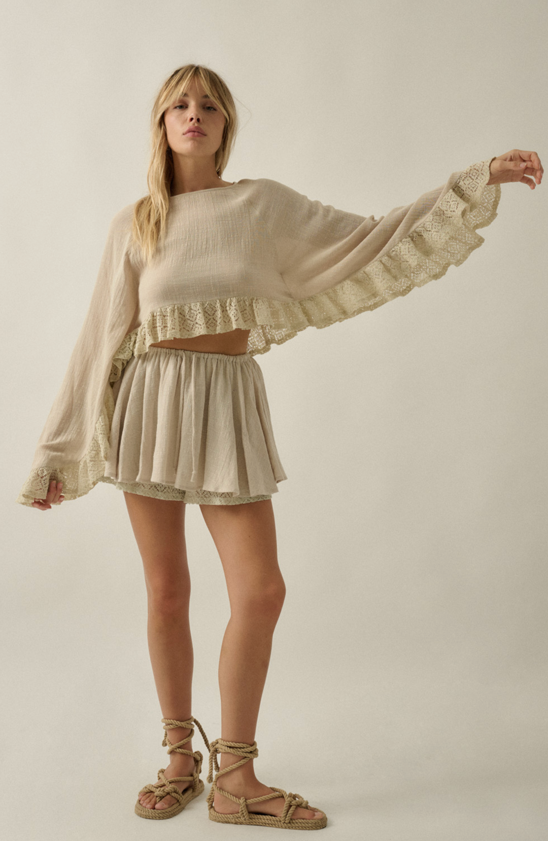 Desert Lace Ruffle Top