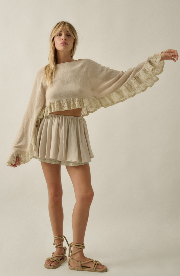 Desert Lace Ruffle Top