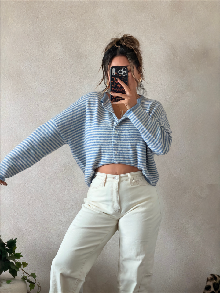 The Westbound Cardigan - Dusty Blue