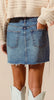 Denim Mini Skirt With Frayed Hem