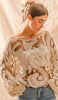 Crochet Lace Top With Flared Sleeves